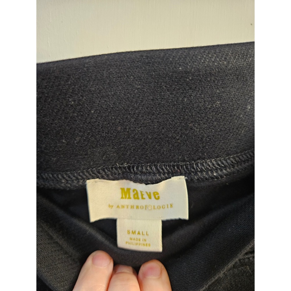 Maeve by Anthropologie Black Knit Pull On Flare Pants with Pockets Small